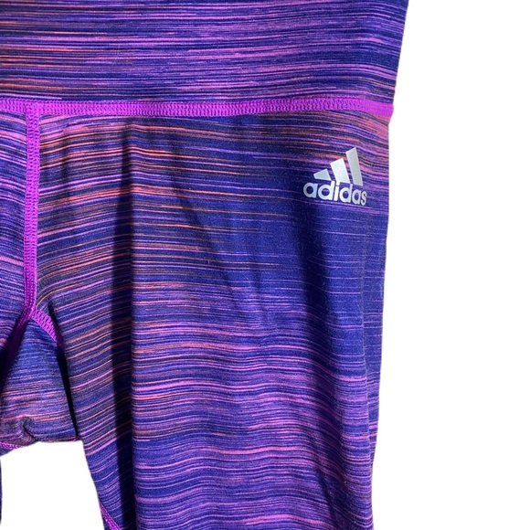 Adidas Climalite mid-rise Capri length workout leggings purple and pink small - Picture 2 of 4